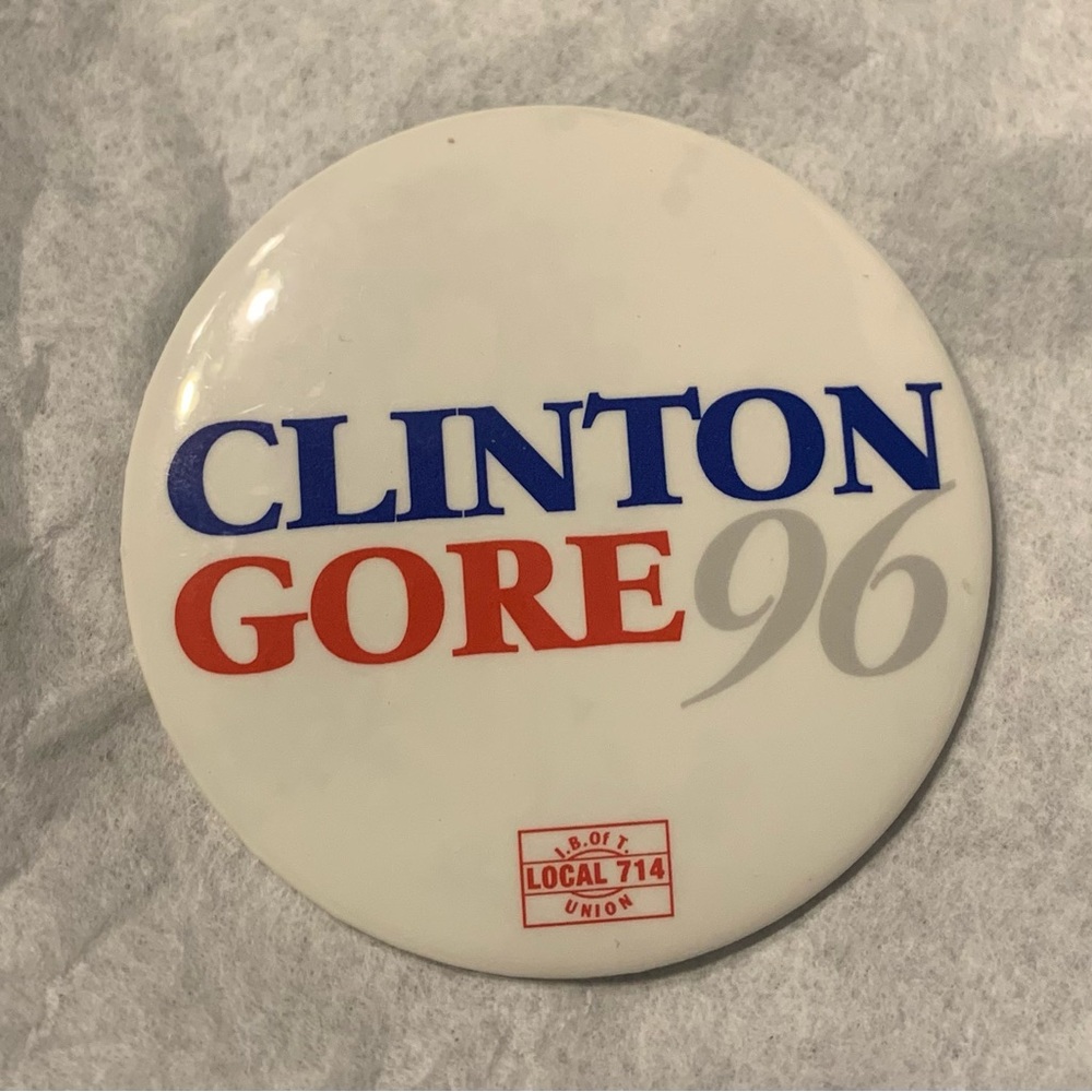Vintage collectible Clinton Gore Lapel presidential Campaign pin 1996